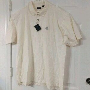 Izod Men’s Short Sleeve Golf Polo Shirt Size XXL Cream Pique Cotton New